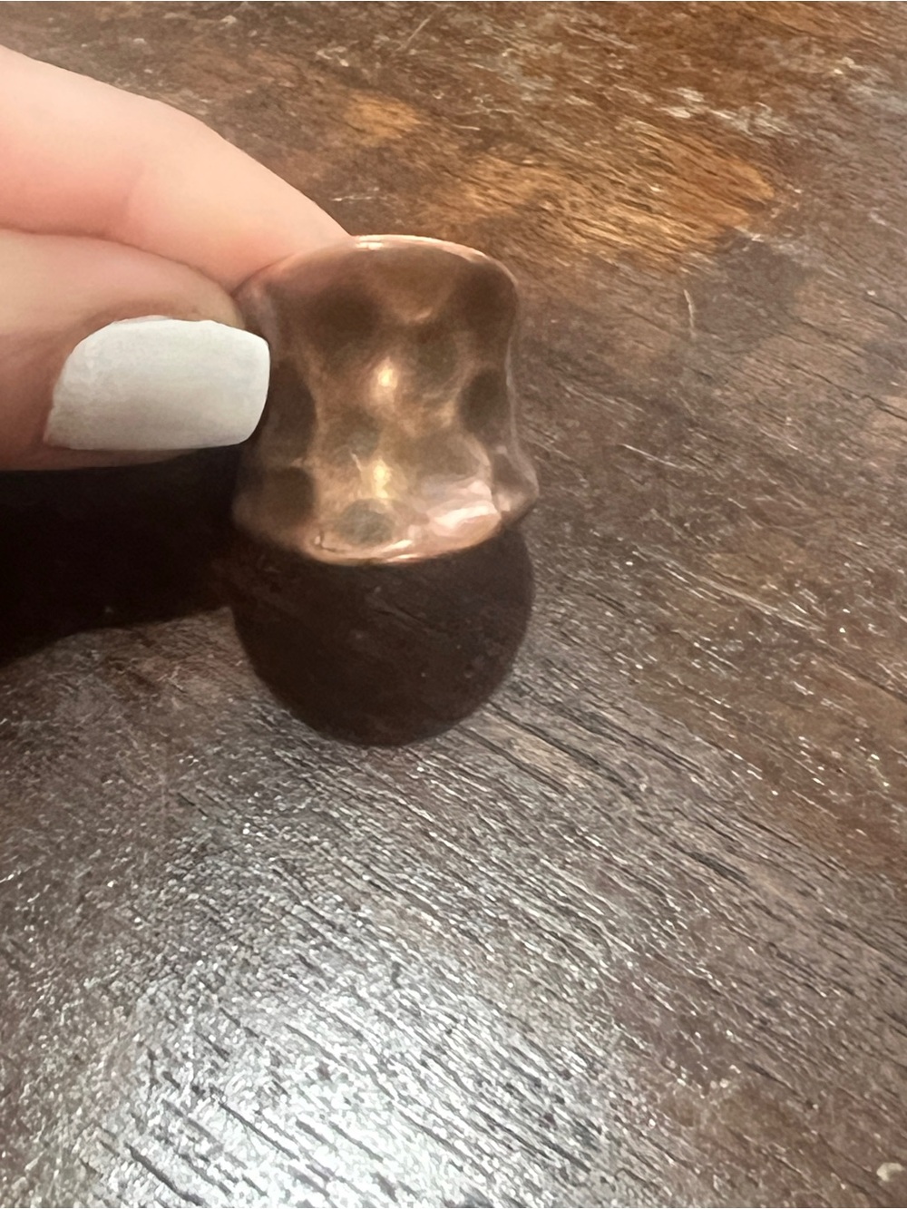 Hammered Dome Toe Ring in Bronze Tone